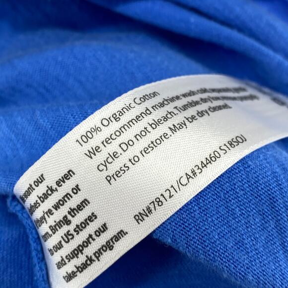 EILEEN FISHER Top M Organic Cotton Slub Jersey Crewneck Short Sleeve Blue - Picture 7 of 11